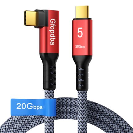 USB C Camera Tethering Cable for Right Angle Thunderbolt 5 Cable 15FT