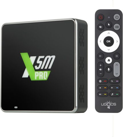 Ugoos X5m PRO TV Box Android 14.0 Amlogic S905x5m 4GB RAM 32GB ROM 2.4G/5G Dual WiFi Ethernet 1000M USB 2.0 BT5.4 Support AV1 VP9 H.265 4K HDR Box